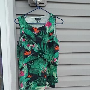 Lord & Taylor Green Tie Front Sleeveless Tank Top Medium